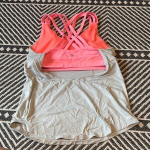 Lululemon Women's Pink and Gray Athletic Tops